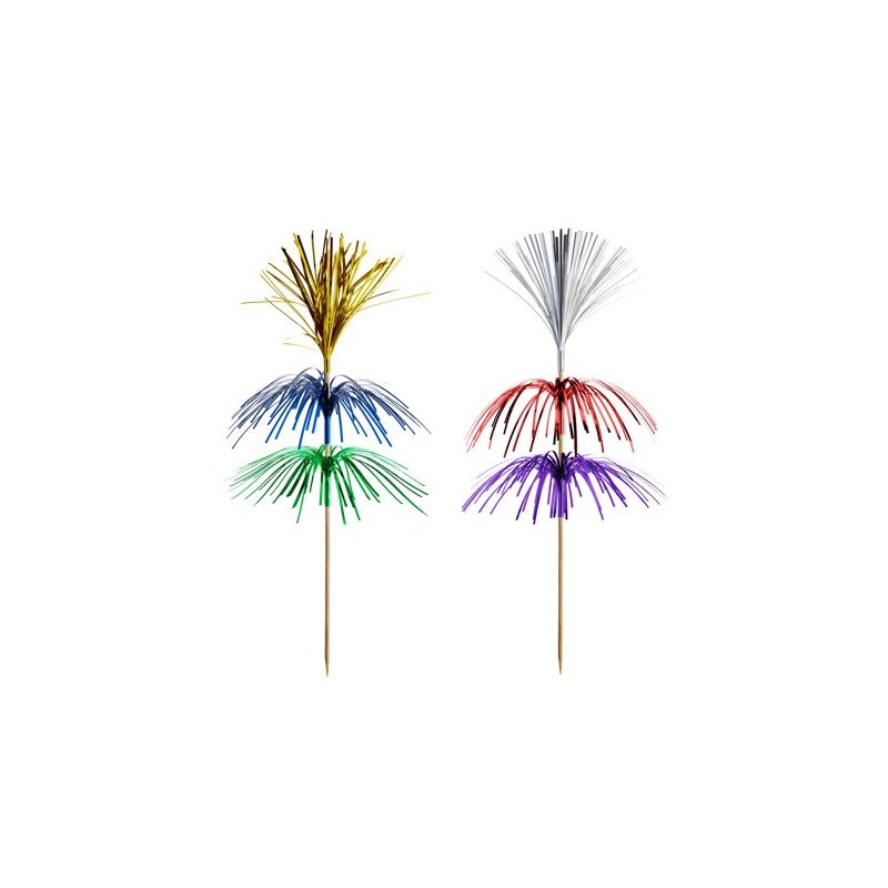 Cocktail-Palme 18 cm farbig sortiert "Feuerwerk" 3-lagig - Bild 1 Cocktail-Palme 18 cm farbig sortiert "Feuerwerk" 3-lagig - Bild 1