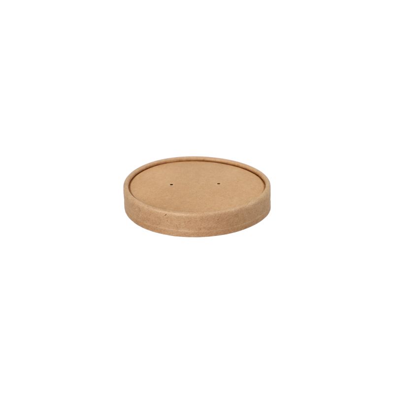 Deckel für Suppenbecher To Go, Pappe "pure", Ø 9,8 cm, braun - Bild 1 Deckel für Suppenbecher To Go, Pappe "pure", Ø 9,8 cm, braun - Bild 1