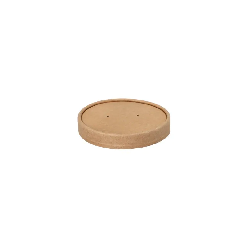 Deckel für Suppenbecher To Go, Pappe "pure", Ø 9,8 cm, braun - Bild 1