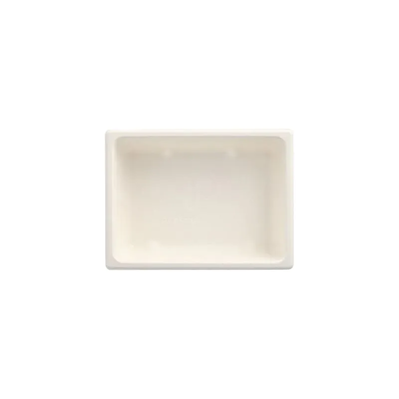 Gastronorm-Behälter GN 1/8 Zuckerrohr, PLA beschichtet eckig 16,5 x 12,3 cm x 4,7 cm weiss - Bild 1
