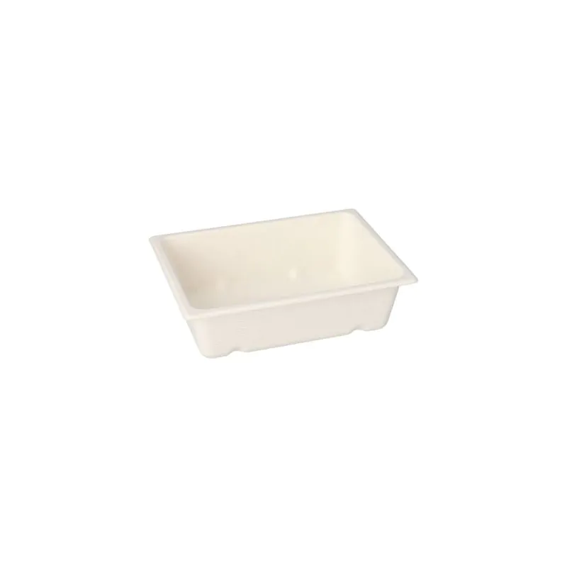 Gastronorm-Behälter GN 1/8 Zuckerrohr, PLA beschichtet eckig 16,5 x 12,3 cm x 4,7 cm weiss - Bild 2