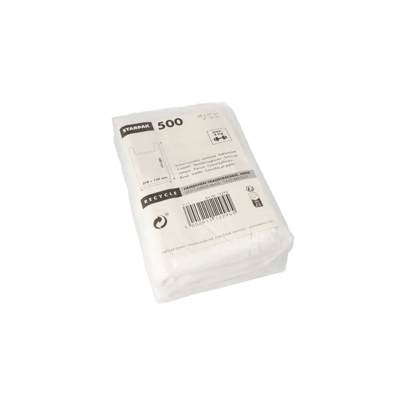Hemdchen-Tragetaschen, HDPE 48 x 27 x 12 cm weiss - Bild 2