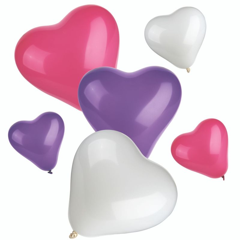 Herzluftballons, klein + mittel, farbig sortiert "Heart" - Bild 1 Herzluftballons, klein + mittel, farbig sortiert "Heart" - Bild 1