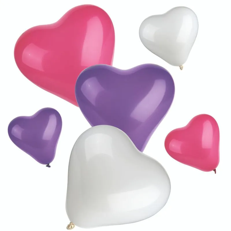 Herzluftballons, klein + mittel, farbig sortiert "Heart" - Bild 1 Herzluftballons, klein + mittel, farbig sortiert "Heart" - Bild 1