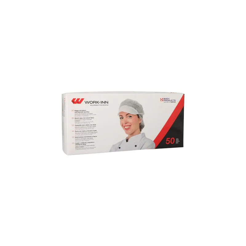 Kappen mit Schirm und Haarnetz, Vlies Ø 30 cm weiss - Bild 2