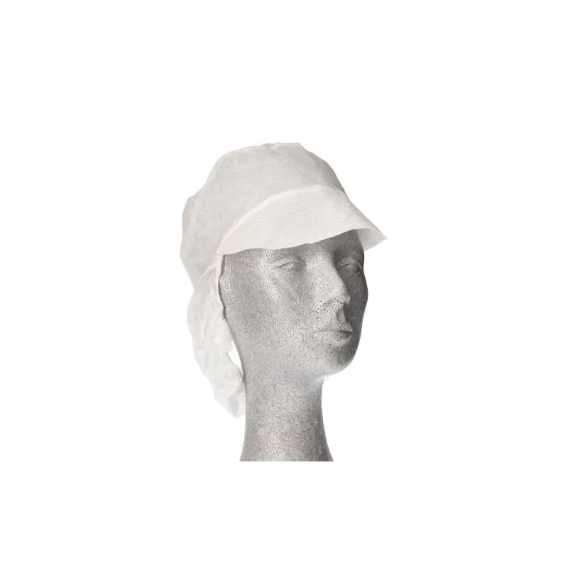 Kappen mit Schirm und Haarnetz, Vlies Ø 30 cm weiss - Bild 3