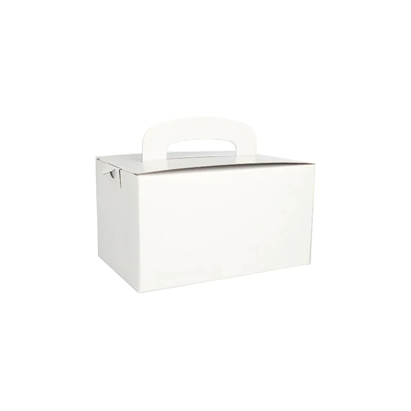 Lunchbox aus Pappe mit Tragegriff, weiss - Bild 1 Lunchbox aus Pappe mit Tragegriff, weiss - Bild 1