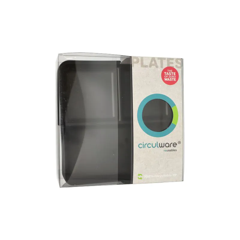 Mehrweg-Foodboxen 3-geteilt, 23,4 x 23,4 x 2,9 cm schwarz - Bild 2