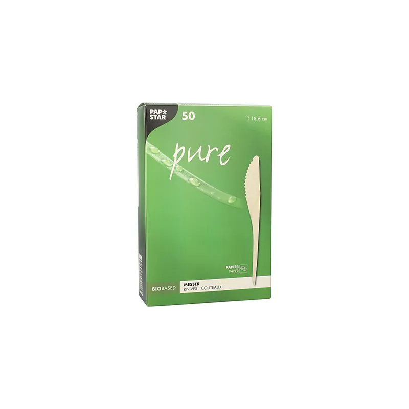 Messer aus Papier "pure" 18,6 cm weiss - Bild 2