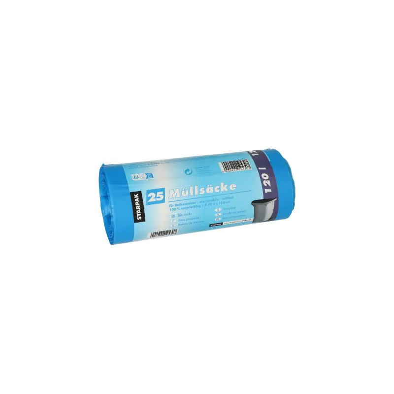 Müllsäcke, 120 l, blau, H 110 x B 70 cm - Bild 1