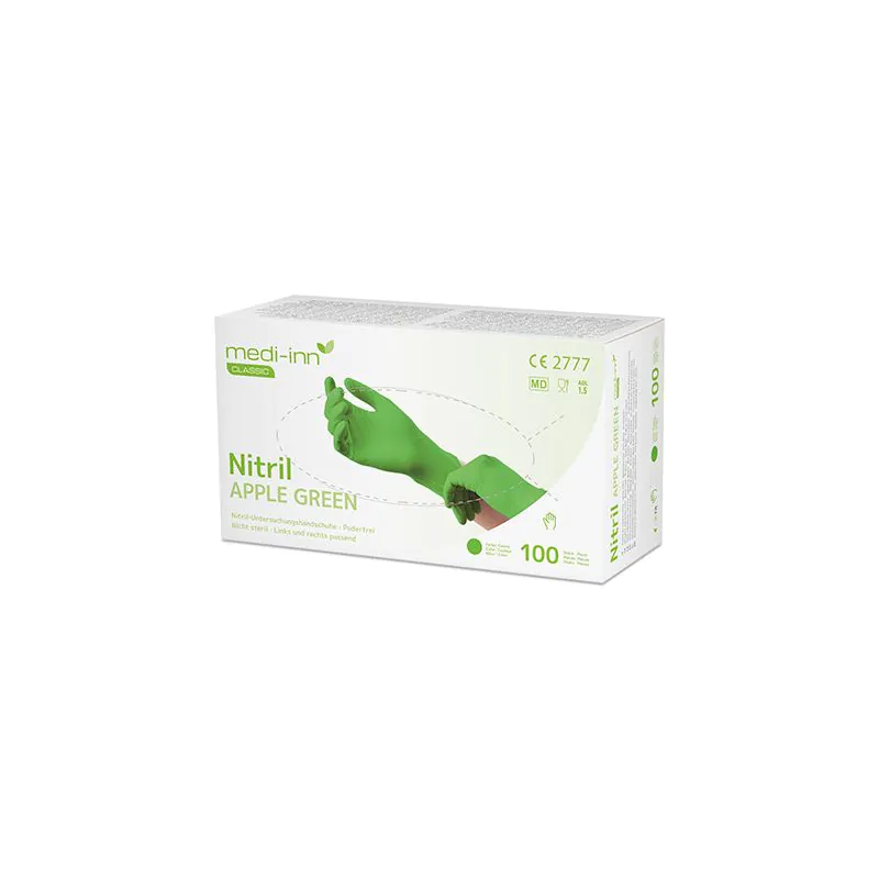"Medi-Inn® Classic" Handschuhe, Nitril puderfrei apfelgrün "Nitril Apple Green" Größe M - Bild 1 "Medi-Inn® Classic" Handschuhe, Nitril puderfrei apfelgrün "Nitril Apple Green" Größe M - Bild 1