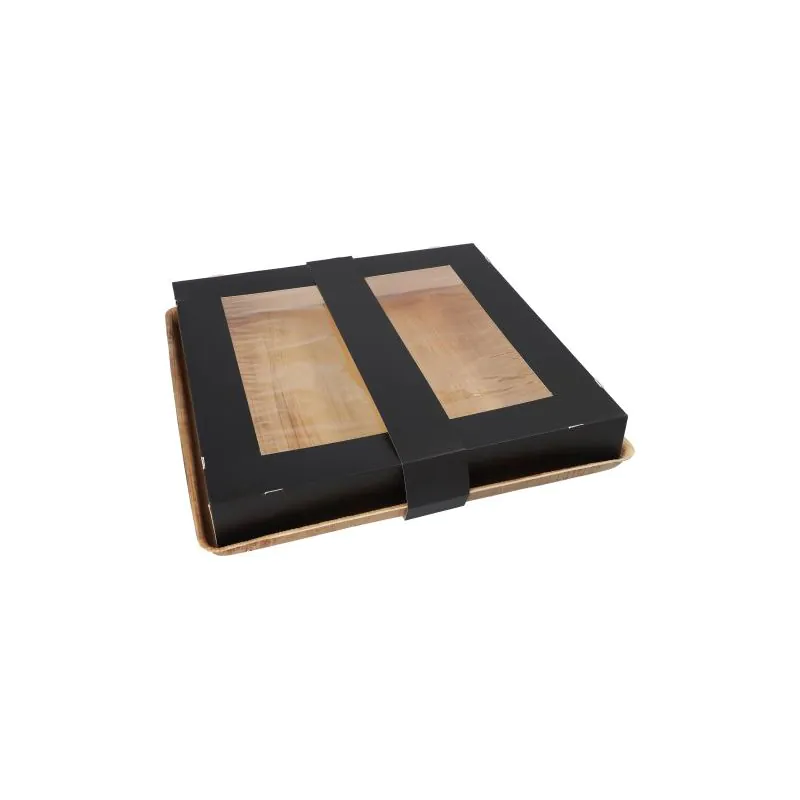 Palmblatt-Teller mit separatem Stülpdeckel und Sichtfenster aus PLA, 35,5 x 35,5 x 5,5 cm - Bild 1 Palmblatt-Teller mit separatem Stülpdeckel und Sichtfenster aus PLA, 35,5 x 35,5 x 5,5 cm - Bild 1