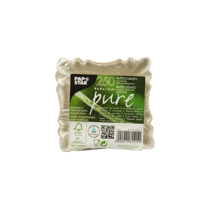 Pappschalen eckig "pure" 9 x 9 x 3 cm weiss - Bild 3