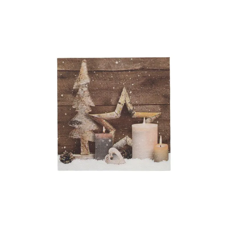 Servietten, 3-lagig 1/4-Falz 33 x 33 cm "Candles and Stars" - Bild 1 Servietten, 3-lagig 1/4-Falz 33 x 33 cm "Candles and Stars" - Bild 1