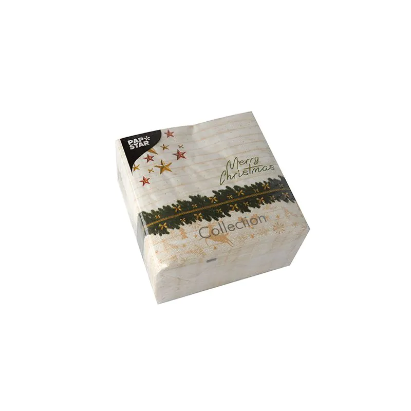 Servietten, 3-lagig 1/4-Falz 33 x 33 cm "Golden Star" - Bild 2