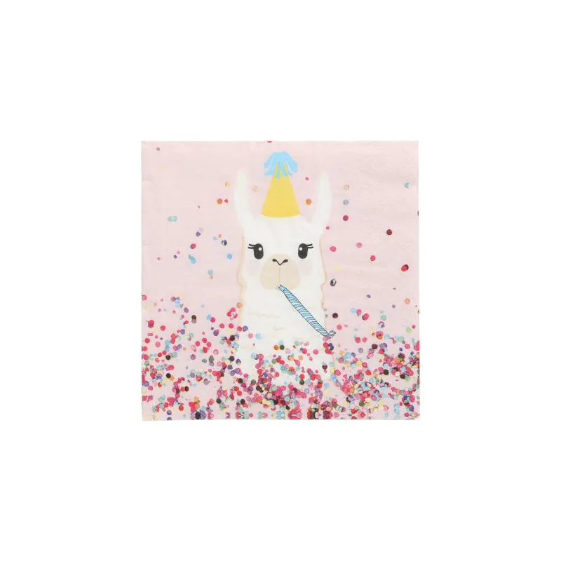 Servietten, 3-lagig 1/4-Falz 33 x 33 cm "Llama Party" - Bild 1 Servietten, 3-lagig 1/4-Falz 33 x 33 cm "Llama Party" - Bild 1