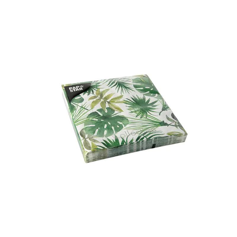 Servietten, 3-lagig 1/4-Falz 33 x 33 cm "Monstera" - Bild 2