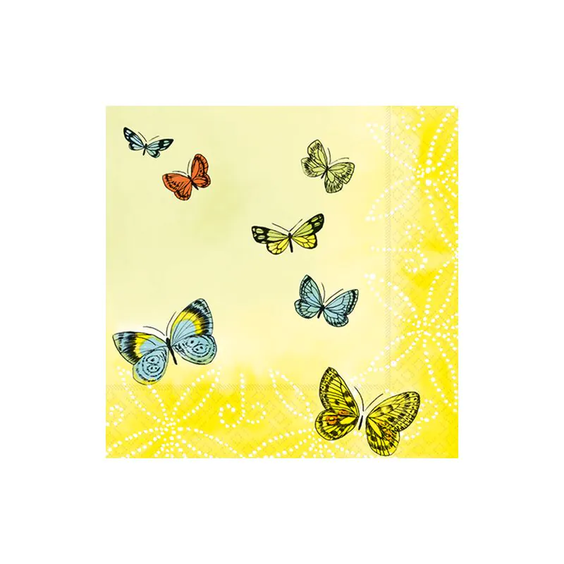 Servietten, 3-lagig 1/4-Falz 33 x 33 cm "Papillons" - Bild 1 Servietten, 3-lagig 1/4-Falz 33 x 33 cm "Papillons" - Bild 1