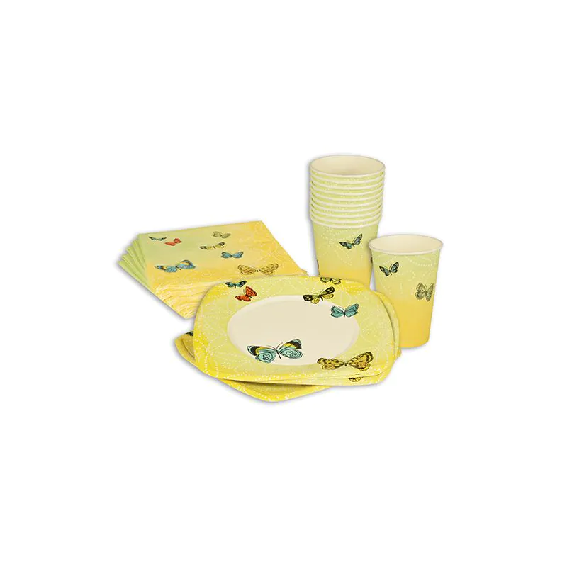 Servietten, 3-lagig 1/4-Falz 33 x 33 cm "Papillons" - Bild 2