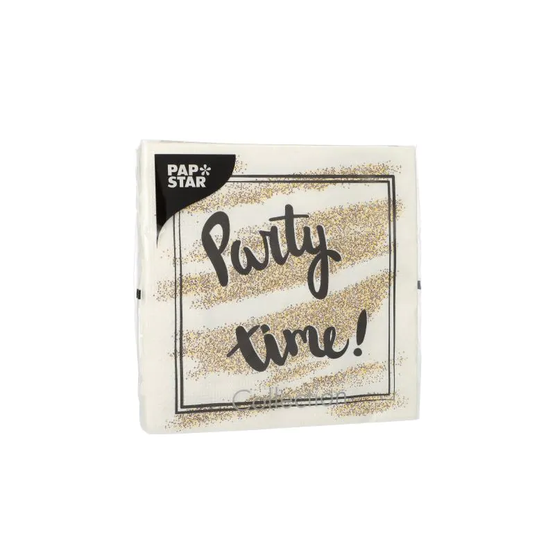 Servietten, 3-lagig 1/4-Falz 33 x 33 cm "Party Time" - Bild 2