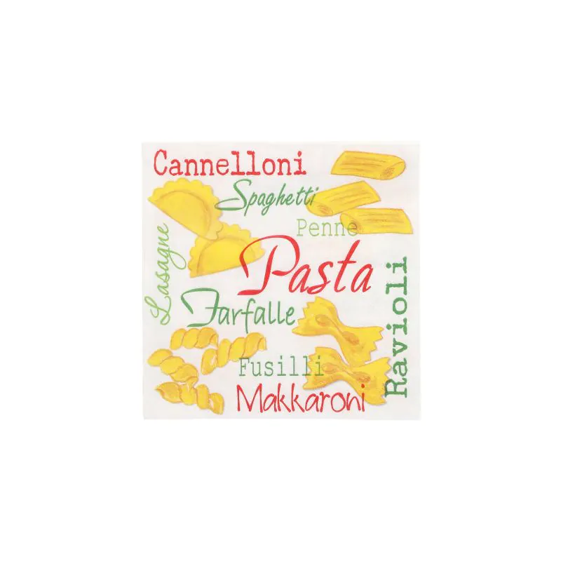 Servietten, 3-lagig 1/4-Falz 33 x 33 cm "Pasta" - Bild 1 Servietten, 3-lagig 1/4-Falz 33 x 33 cm "Pasta" - Bild 1