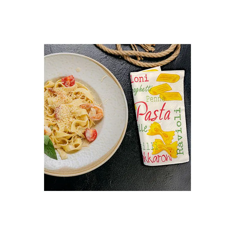 Servietten, 3-lagig 1/4-Falz 33 x 33 cm "Pasta" - Bild 2