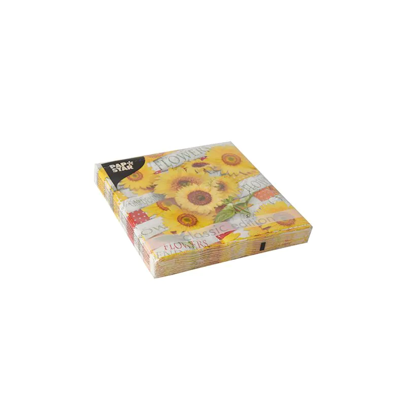 Servietten, 3-lagig 1/4-Falz 33 x 33 cm "Sunflower Field" - Bild 2