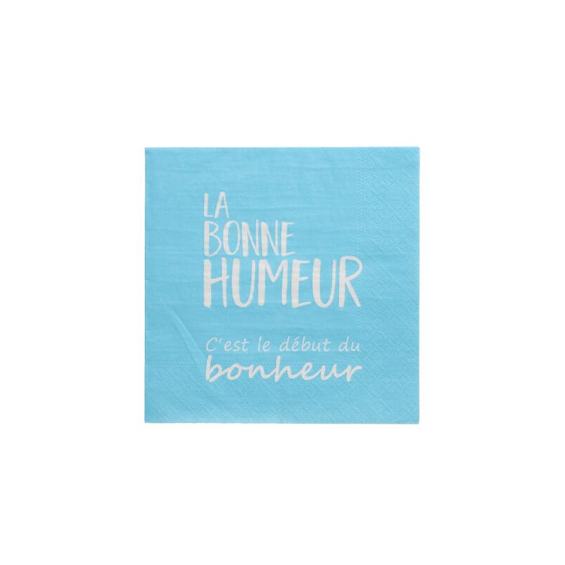 Servietten, 3-lagig 1/4-Falz 33 x 33 cm blau "La Bonne Humeur" - Bild 1 Servietten, 3-lagig 1/4-Falz 33 x 33 cm blau "La Bonne Humeur" - Bild 1