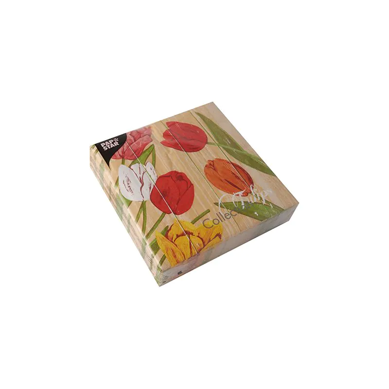Servietten, 3-lagig 1/4-Falz 40 x 40 cm "Blooming Tulips" - Bild 2