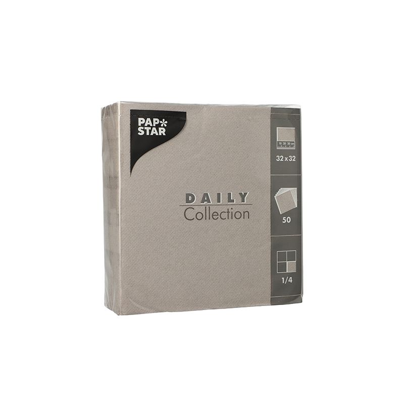 Servietten "DAILY Collection" 1/4-Falz 32 x 32 cm grau - Bild 1 Servietten "DAILY Collection" 1/4-Falz 32 x 32 cm grau - Bild 1