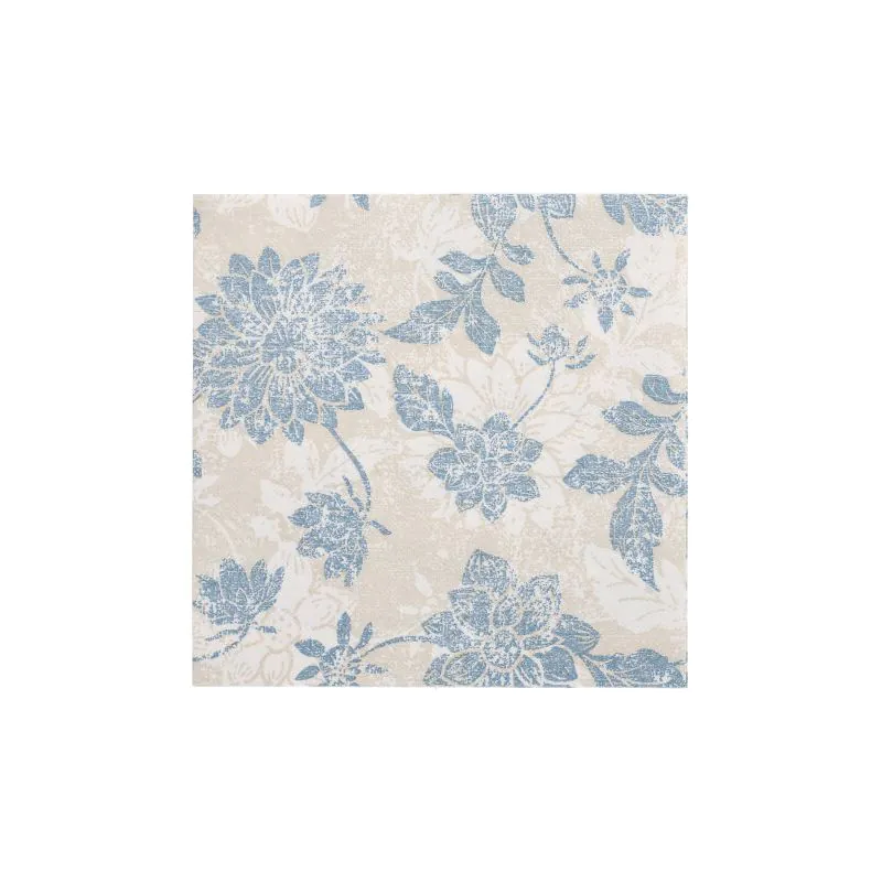 Servietten "ROYAL Collection" 1/4-Falz 40 x 40 cm arktikblau "Flowers" - Bild 1