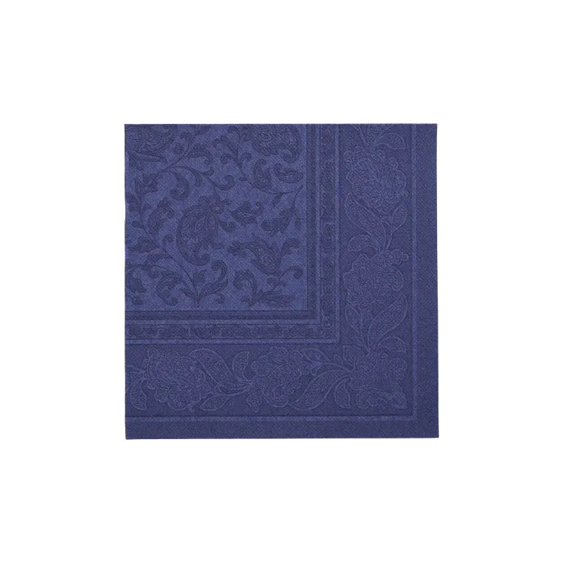 Servietten, "ROYAL Collection" 1/4-Falz 40 x 40 cm dunkelblau "Ornaments" - Bild 1