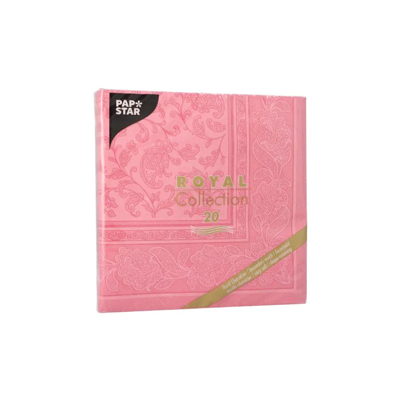 Servietten, "ROYAL Collection" 1/4-Falz 40 x 40 cm rosa "Ornaments" - Bild 3