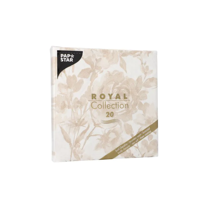 Servietten "ROYAL Collection" 1/4-Falz 40 x 40 cm sand "Rose" - Bild 3
