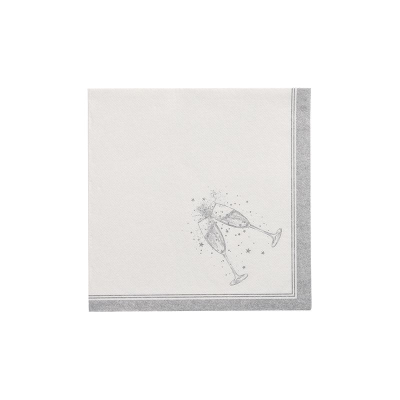 Servietten "ROYAL Collection" 1/4-Falz 40 x 40 cm silber "Festivities" - Bild 1 Servietten "ROYAL Collection" 1/4-Falz 40 x 40 cm silber "Festivities" - Bild 1