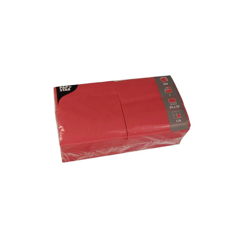 Servietten, rot 1-lagig 1/4-Falz 33 x 33 cm - Bild 1 Servietten, rot 1-lagig 1/4-Falz 33 x 33 cm - Bild 1