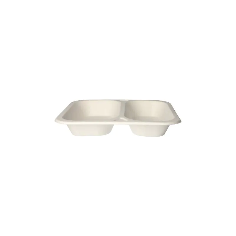 Siegelschalen aus Zuckerrohr 2-geteilt 4,2 x 24,5 x 26,5 cm weiss - Bild 3
