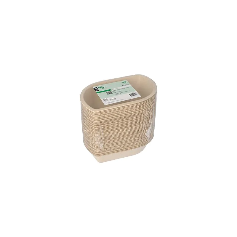 Snacktrays aus Zuckerrohr natur, 9,9 x 15 cm x 3,6 cm - Bild 2