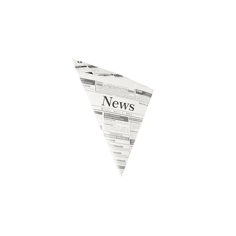 Spitztüten, Pergamentersatz, fettdicht, Füllinhalt 250 g, gefädelt, 23 x 23 x 32,5 cm "Newsprint" - Bild 1