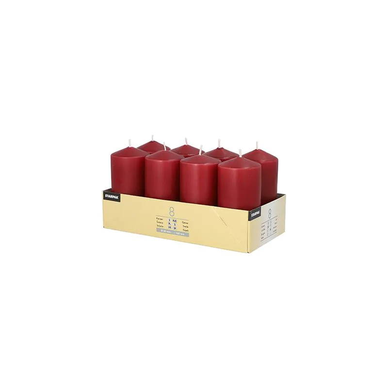 Stumpenkerzen bordeaux Ø 50 mm · 100 mm - Bild 1 Stumpenkerzen bordeaux Ø 50 mm · 100 mm - Bild 1