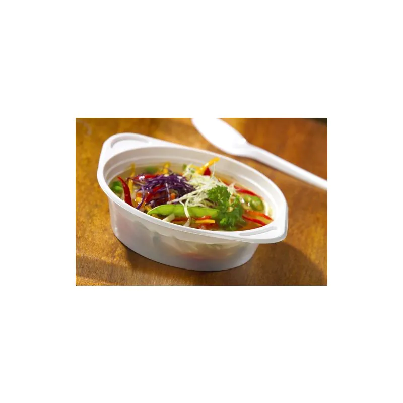 Suppenbecher To Go, PP rund 500 ml Ø 15,6 cm · 4,5 cm weiss mit Anfasser - Bild 2