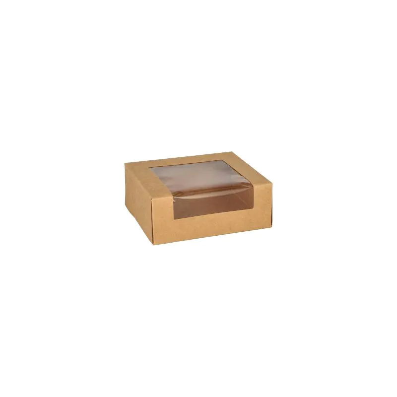 Sushi-Schalen aus Pappe mit PLA-Sichtfenster 12 x 10 cm braun - Bild 1 Sushi-Schalen aus Pappe mit PLA-Sichtfenster 12 x 10 cm braun - Bild 1