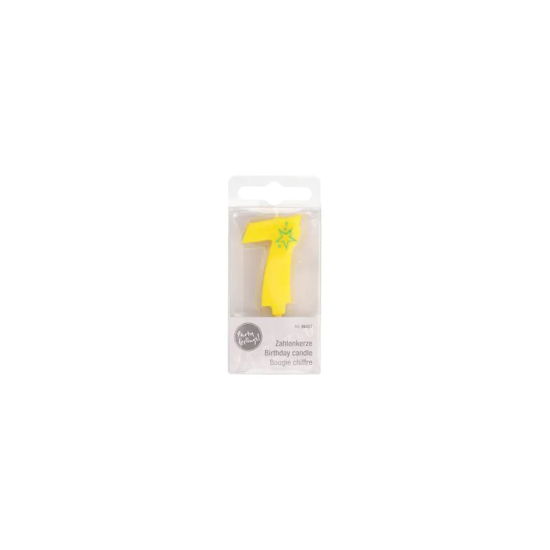 Zahlenkerzen Mini 6,8 cm gelb "7" - Bild 2