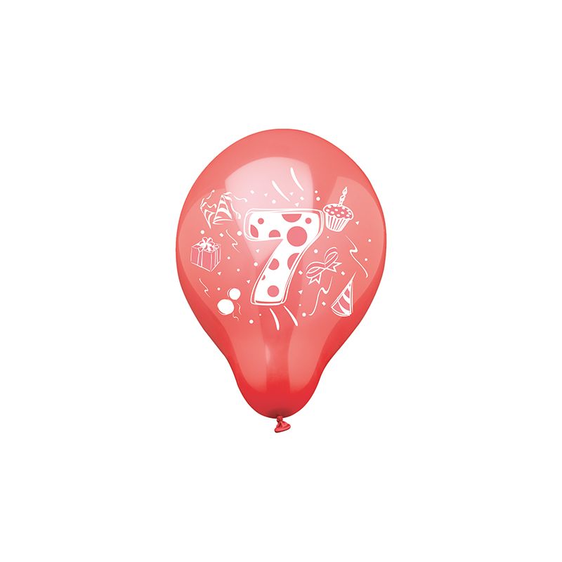 Zahlenluftballons Ø 25 cm farbig sortiert "7" - Bild 1 Zahlenluftballons Ø 25 cm farbig sortiert "7" - Bild 1