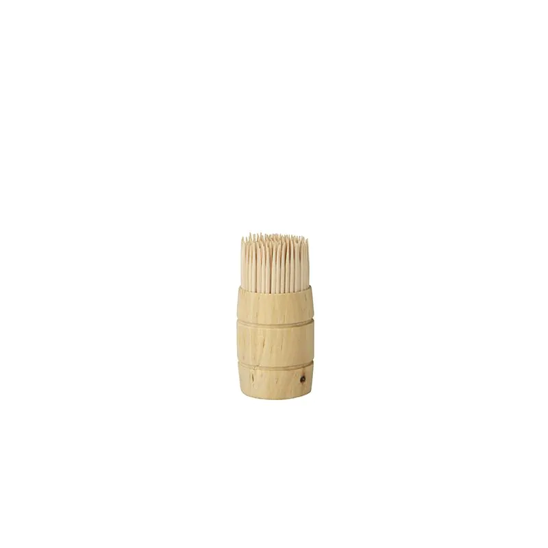 Zahnstocher, Holz "pure" rund 6,8 cm im Spender aus Holz - Bild 1 Zahnstocher, Holz "pure" rund 6,8 cm im Spender aus Holz - Bild 1