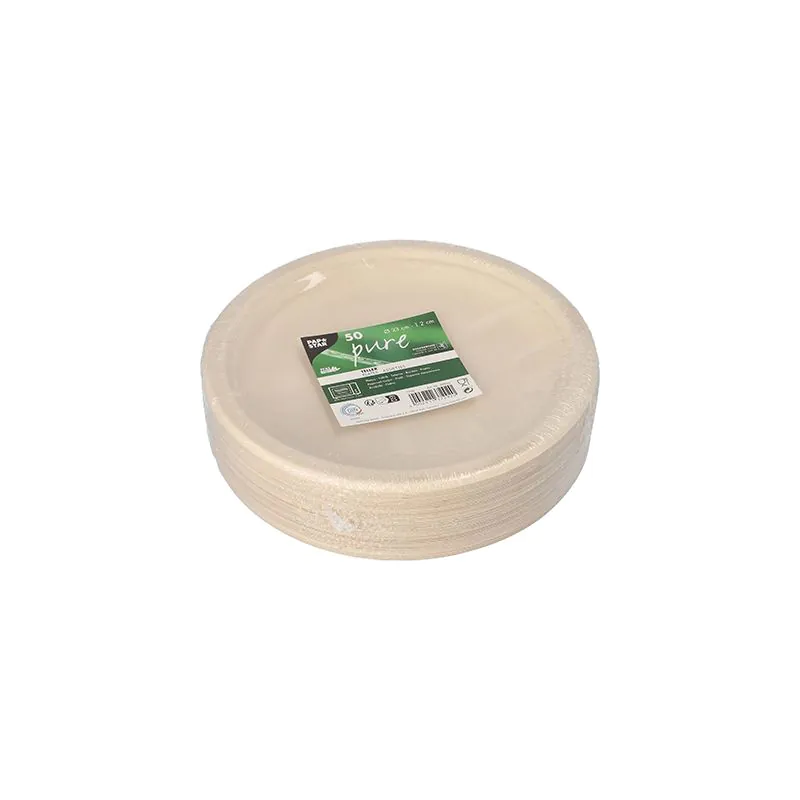 Zuckerrohr Teller "pure", ungeteilt Ø 23 cm natur - Bild 2