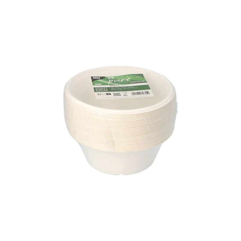 Zuckerrohrschalen To Go   "pure" 750 ml Ø 16,4 cm · 6 cm weiss - Bild 2