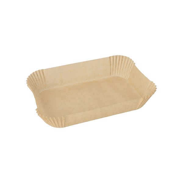 Backpapierzuschnitte für Heißluftfritteusen, 22 x 14 cm x 4,5 cm braun - Bild 1