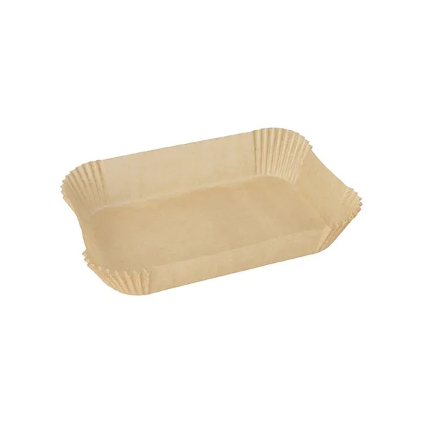 Backpapierzuschnitte für Heißluftfritteusen, 22 x 14 cm x 4,5 cm braun - Bild 1