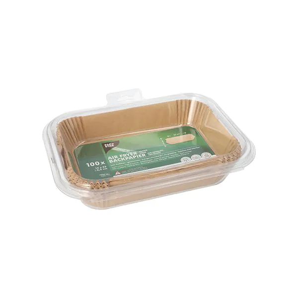 Backpapierzuschnitte für Heißluftfritteusen, 22 x 14 cm x 4,5 cm braun - Bild 3